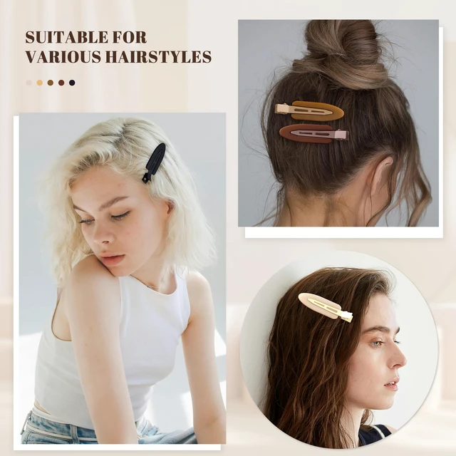 Alt view image 7 of 7 - 10 Pcs Creaseless No Crease No Bend Flat Hair Clips For Styling Non Slip Makeup Clips For Women Salon Hairstyle,Matte Black Brown Beige