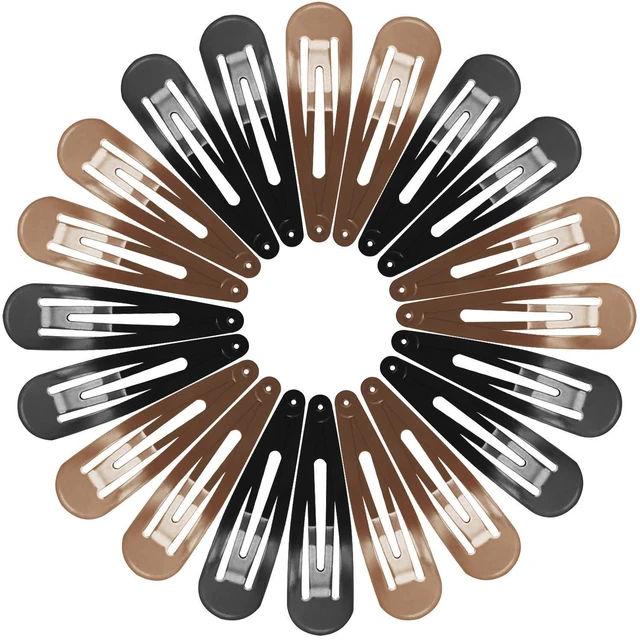 Main image of Hair Clips, Funtopia 40 Pcs 7cm/2.8 Inch Long No Slip Metal Hair Clip | Large Snap Hair Clips Barrettes Hairpins for Thick Hair (Brown, Black)