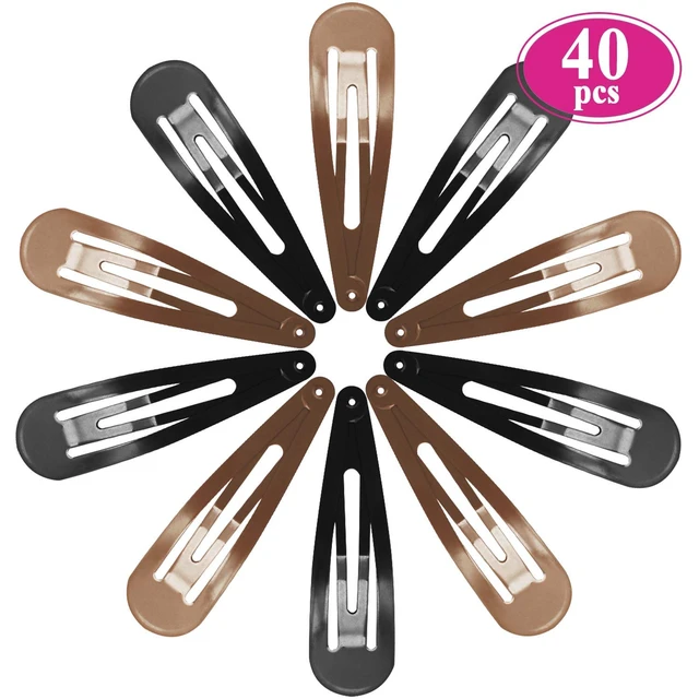Alt view image 3 of 6 - Hair Clips, Funtopia 40 Pcs 7cm/2.8 Inch Long No Slip Metal Hair Clip | Large Snap Hair Clips Barrettes Hairpins for Thick Hair (Brown, Black)
