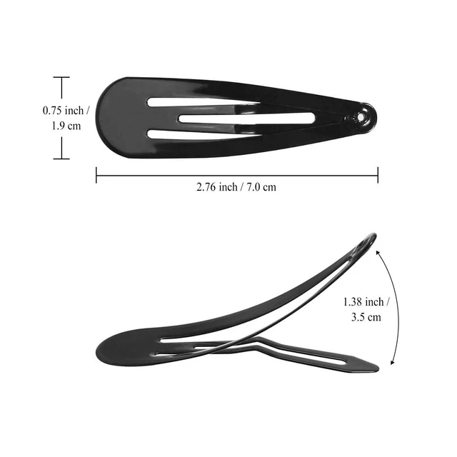 Alt view image 5 of 6 - Hair Clips, Funtopia 40 Pcs 7cm/2.8 Inch Long No Slip Metal Hair Clip | Large Snap Hair Clips Barrettes Hairpins for Thick Hair (Brown, Black)