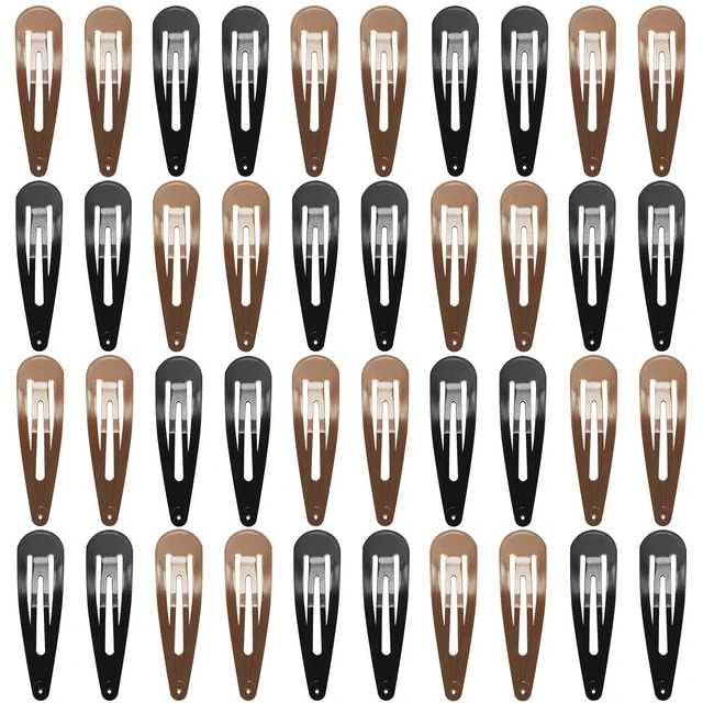 Alt view image 6 of 6 - Hair Clips, Funtopia 40 Pcs 7cm/2.8 Inch Long No Slip Metal Hair Clip | Large Snap Hair Clips Barrettes Hairpins for Thick Hair (Brown, Black)