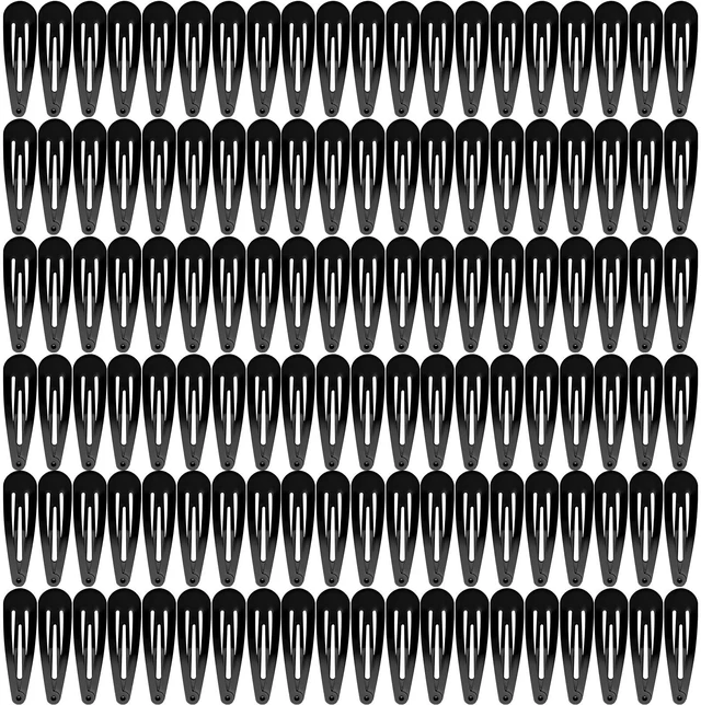 Main image of Hair Clips, Funtopia 120 Pcs Women Black Barrettes Snap Hair Clips | No Slip Metal Barrettes for Girls Kids Teens Women