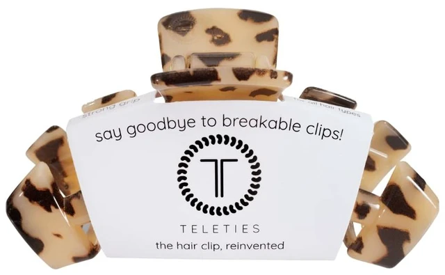 Main image of Medium Hair Clip - Strong Grip, Bendable Teeth, Comfortable Curved Design - Ideal for Medium-Thick Hair - For All Hair Textures - Blonde Tortoise