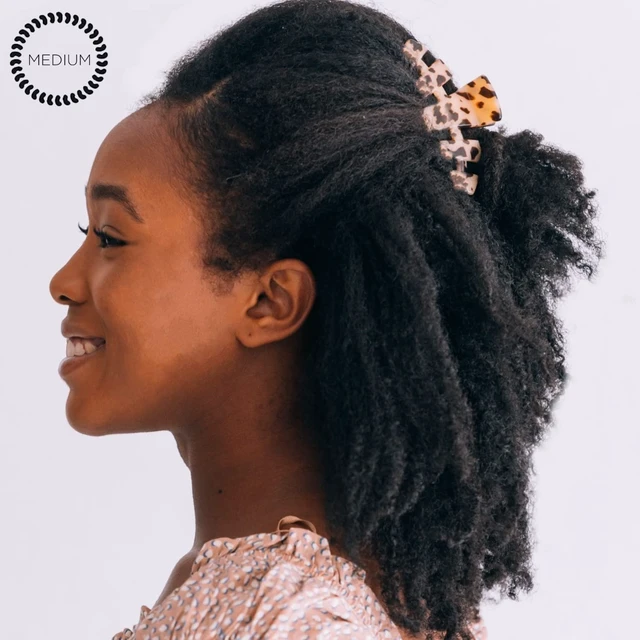Alt view image 4 of 7 - Medium Hair Clip - Strong Grip, Bendable Teeth, Comfortable Curved Design - Ideal for Medium-Thick Hair - For All Hair Textures - Blonde Tortoise