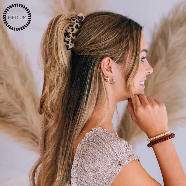 Alt view image 5 of 7 - Medium Hair Clip - Strong Grip, Bendable Teeth, Comfortable Curved Design - Ideal for Medium-Thick Hair - For All Hair Textures - Blonde Tortoise
