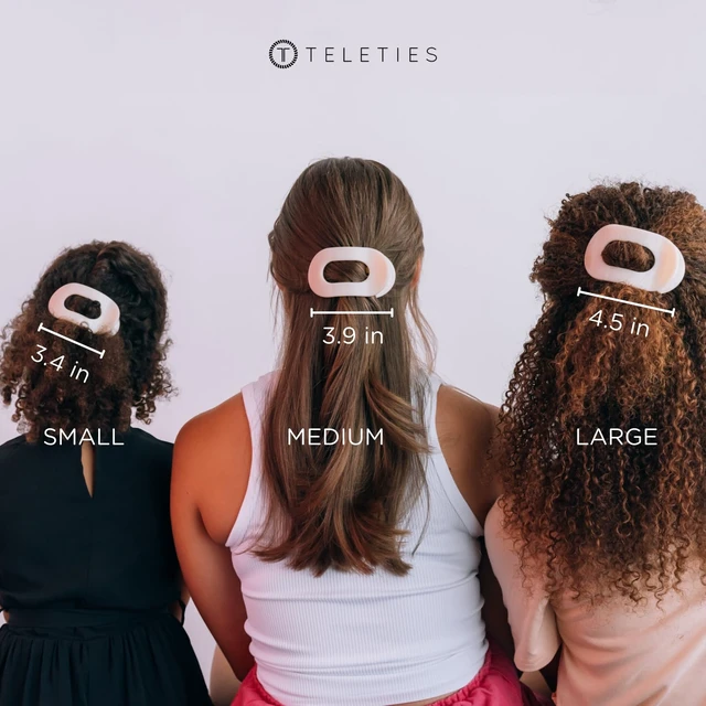 Alt view image 5 of 5 - Medium Flat Round Clip - Strong Grip, Bendable Teeth, Comfortable Curved Design - For Lying Down, Yoga, Driving & More - Ideal for Medium-Thick Hair - For All Hair Textures - Coconut White