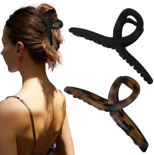 Main image of 5 Inch Extra Large Claw Clips, 13 cm No Slip Matte Jumbo XL Hair Clips for Thick Long Curly Hair, Big Hair Claw Clips, 2 Pack