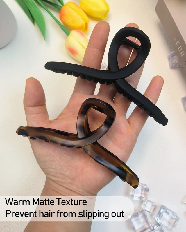 Alt view image 4 of 7 - 5 Inch Extra Large Claw Clips, 13 cm No Slip Matte Jumbo XL Hair Clips for Thick Long Curly Hair, Big Hair Claw Clips, 2 Pack