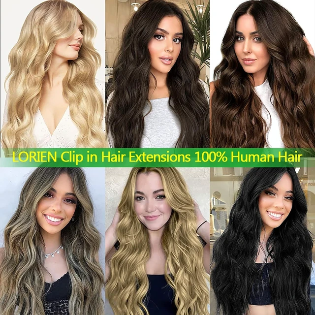 Alt view image 6 of 6 - Clip in Hair Extensions Real Human Hair, 18 Inch 100g/3.6oz, 1B Natural Black, Clip in 100% Brazilian Remy Human Hair Extensions 8pcs Per Set with 18 Clips Double Weft