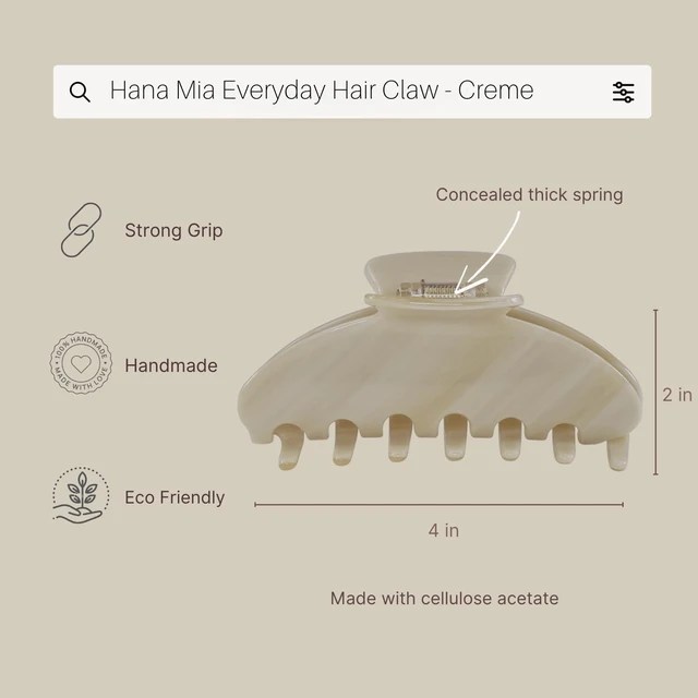 Alt view image 3 of 7 - Claw Clip for Women | Our Large 4 Inch Hair Clip Creates Beautiful Half Ups, Secure Updos & Chic Daily Styles | Premium Acetate Claw with Secure Hold & Snag Free Teeth for Easy Styling