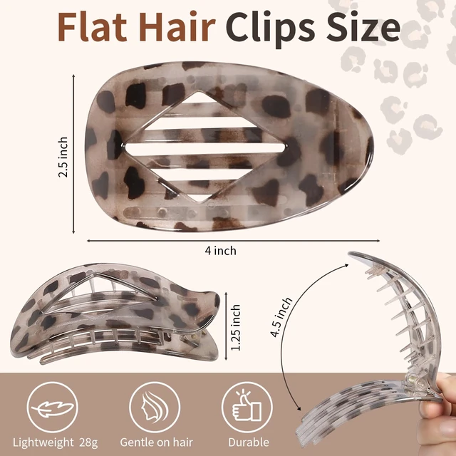 Alt view image 2 of 6 - Hair Clips for Women, 4.2 Inch Large Hair Claw Clips - Leopard | Matte & Tortoise Strong Hold Non-Slip Jaw Clips for Thick/Thin Hair, Neutral Leopard Hair Accessories for Daily Styling