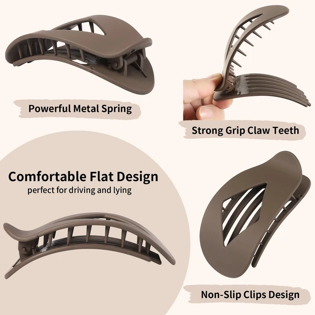 Alt view image 3 of 6 - Hair Clips for Women, 4.2 Inch Large Hair Claw Clips - Leopard | Matte & Tortoise Strong Hold Non-Slip Jaw Clips for Thick/Thin Hair, Neutral Leopard Hair Accessories for Daily Styling