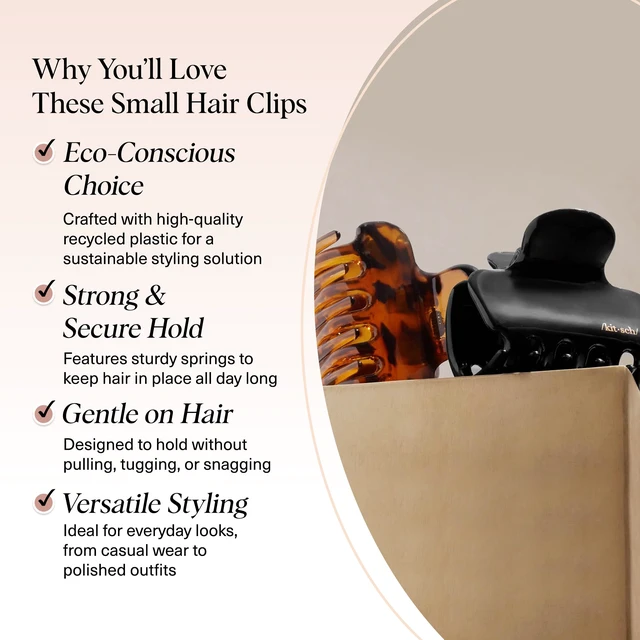 Alt view image 3 of 7 - Medium Puffy Claw Clips for Women - Black & Tort, 2pcs | Glossy, Strong Hold & Stylish Hair Clips For Women Hair Accessories For Half-Up or Full Updos Great For Everyday Wear