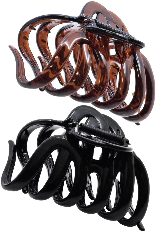 Main image of Paris AD718-719 Octopus Hair Clips 3.75" Claw Clips for Thick Hair | Girl Octopus Claw Clip for Women, Jaw Hair Clip for Women, Made in France