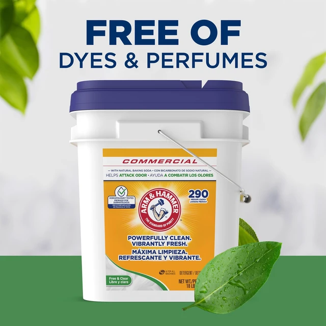 Alt view image 4 of 6 - Powder Laundry Detergent, Professional Soap for Washing Clothes, 290 Loads, Free and Clear, Bulk 18lb Pail