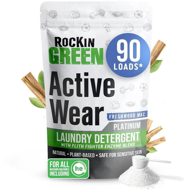 Main image of Active Wear Laundry Detergent Powder Freshwood Mac 90 Loads | Plant-based Enzyme Powered Laundry Detergent, Odor Eliminator, For Workout Clothes & Sportswear, Dermatologist Tested