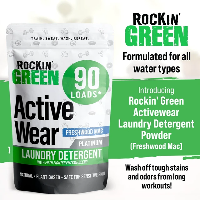 Alt view image 3 of 7 - Active Wear Laundry Detergent Powder Freshwood Mac 90 Loads | Plant-based Enzyme Powered Laundry Detergent, Odor Eliminator, For Workout Clothes & Sportswear, Dermatologist Tested