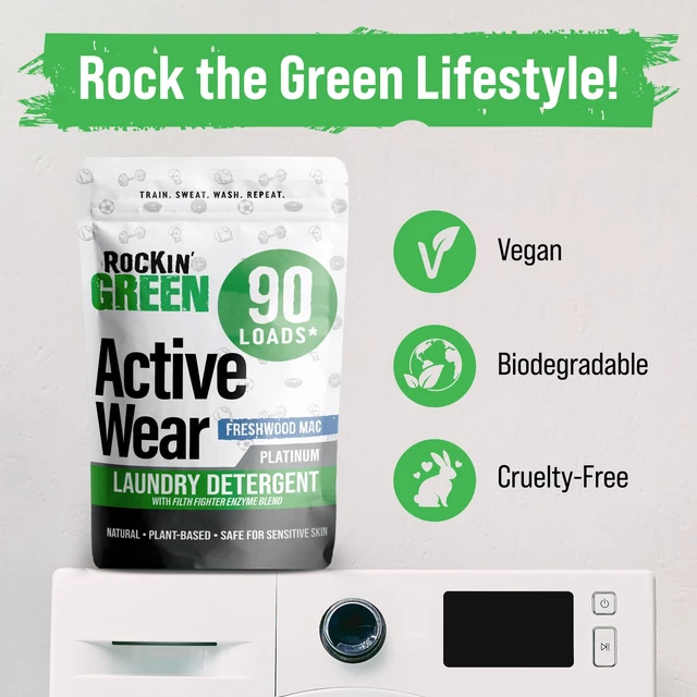 Alt view image 7 of 7 - Active Wear Laundry Detergent Powder Freshwood Mac 90 Loads | Plant-based Enzyme Powered Laundry Detergent, Odor Eliminator, For Workout Clothes & Sportswear, Dermatologist Tested