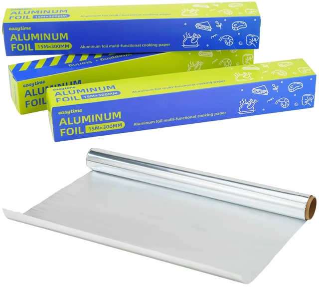 Main image of Foil Roll, 3 Pack 12"x50ft Aluminum Foil Wrap Total 150ft, Food Safe Foil Wrap for Cooking, Baking, Roasting, Grilling, Commercial Grade for Food Service Industry and Home Use
