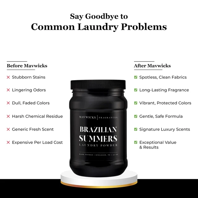 Alt view image 3 of 7 - Luxury Laundry Detergent Powder (Brazilian Summers) 32 Oz Concentrated for Tough Stains and Odors, For All Washing machine types Gentle on Fabrics