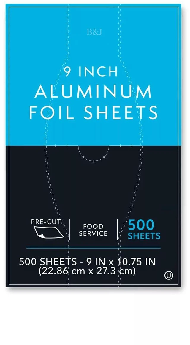 Main image of Foil Sheets - Precut Foil Sheets - Pop Up Foil Sheets for Storing, Cooking Food - Premium Aluminum Foil Wraps - Single Foil Sheets 9 x 10.75 - 500 Sheets, Silver