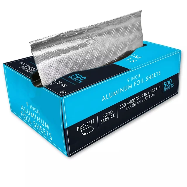 Alt view image 2 of 7 - Foil Sheets - Precut Foil Sheets - Pop Up Foil Sheets for Storing, Cooking Food - Premium Aluminum Foil Wraps - Single Foil Sheets 9 x 10.75 - 500 Sheets, Silver