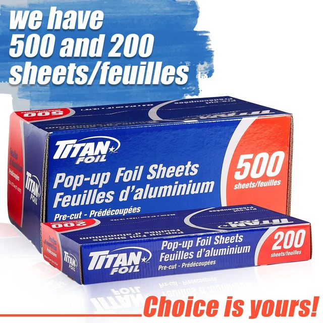 Alt view image 3 of 7 - Aluminum Foil Sheets | Heavy Duty Tin Foil Sheets Food Safe for Sandwich Wrapping, Grilling, Baking, Cooking, Storage, Salon Hair Highlighting and More | Manga's Foil by Titan (200 sheets)