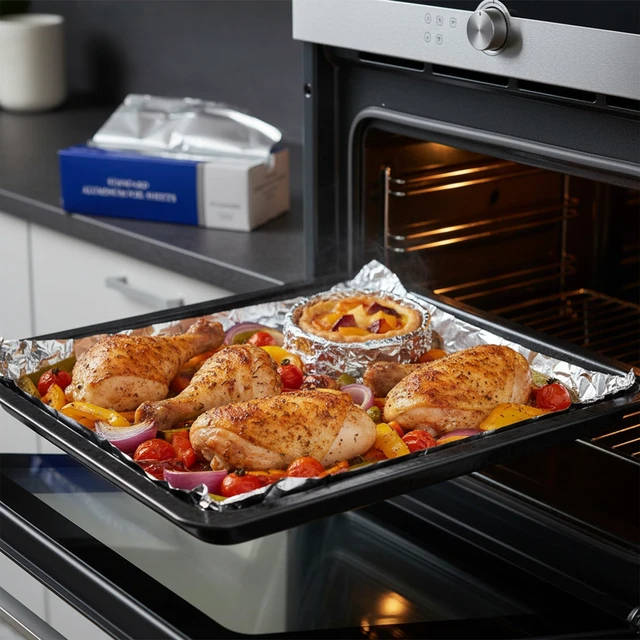 Alt view image 6 of 6 - Aluminum Foil Sheets, 500 Count 9" x 10.75" Pre-Cut Pop-Up Dispenser for Food Wrap, Sandwich Wrap, Hair Foils, Food Storage, Baking, Catering, Restaurant, Salon Use