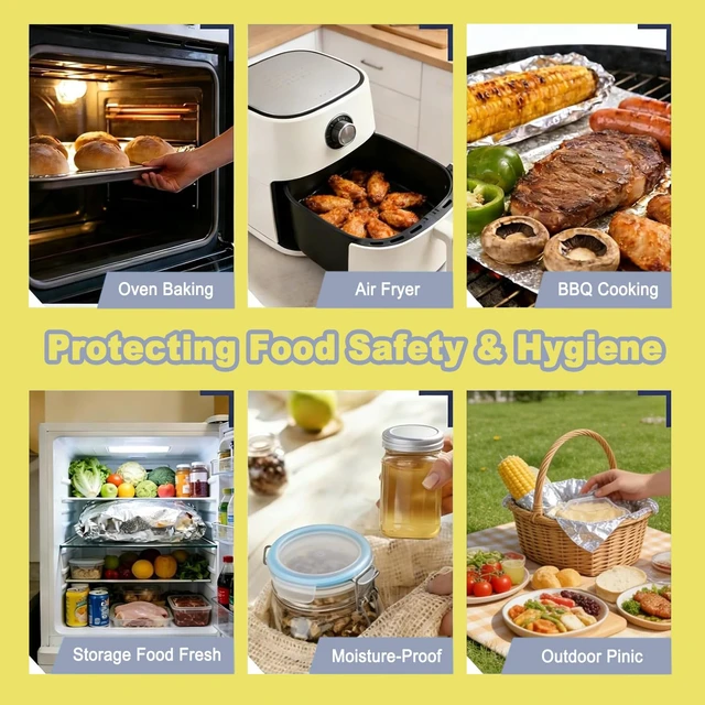 Alt view image 5 of 7 - Pre-Cut Aluminum Foil Sheets, 12 x 10.75 Inch, 200 Count | Food Safe, Ideal for Home Kitchens, Restaurants, Catering and Food Storage