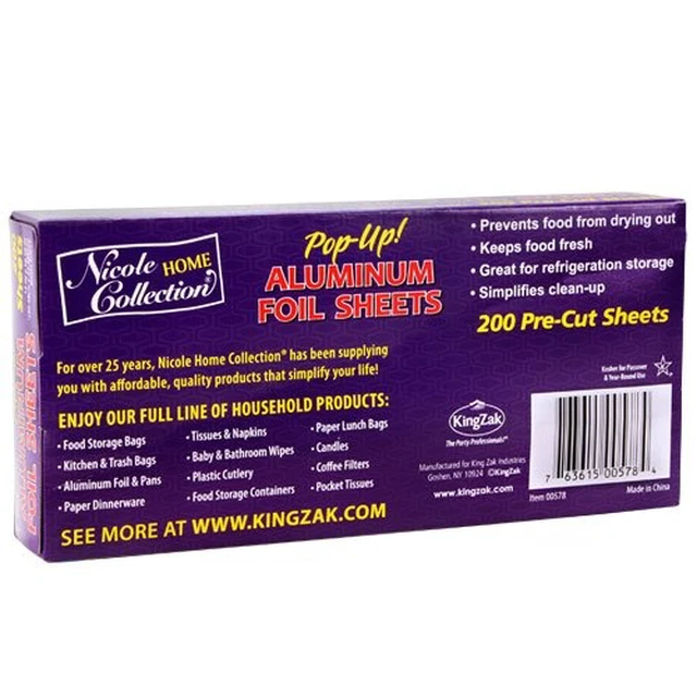 Alt view image 4 of 7 - Pre-Cut Aluminum Foil Sheets, 12x10.75 Inches, 200 Sheets