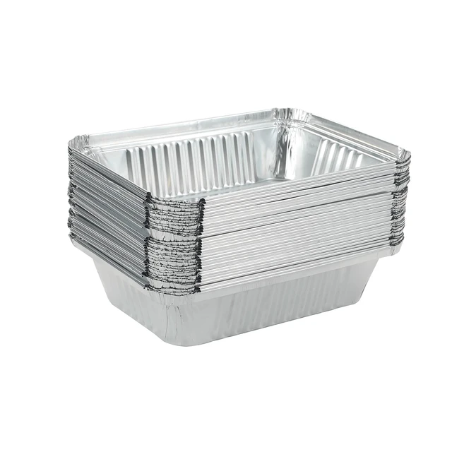 Alt view image 6 of 6 - 25Pack Disposable Aluminum Foil Pans with Lids 8.5x6.3-2.25LB | Heavy Duty Foil Pans with Board Lids, Disposable Take Out Food Containers, Foil Pans for Meal Prep Freezer Cooking Baking