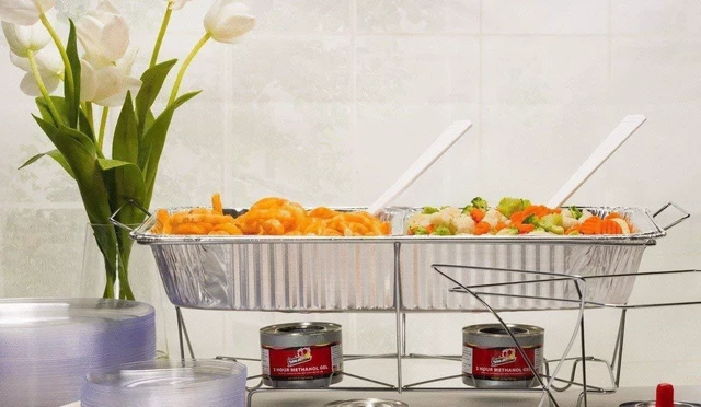 Alt view image 2 of 6 - Aluminum Deep Foil Pans Full Size, Large Disposable Roasting & Baking Pan, 21"x13" (20 Pack) Extra Heavy Duty Chafing Trays for Hotels, Restaurants, Caterers, Steam Table, Buffets & Bakeware