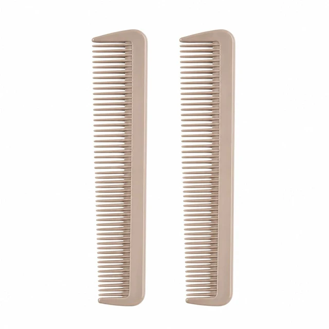 Main image of 2 Pack No Plastic, No Microplastics, No Plasticizers Hair Comb | Bio-Based Tea Fiber Wide & Fine Tooth Styling Comb for Men & Women, Anti-Static, Pocket Comb for All Hair Types (2 pack)