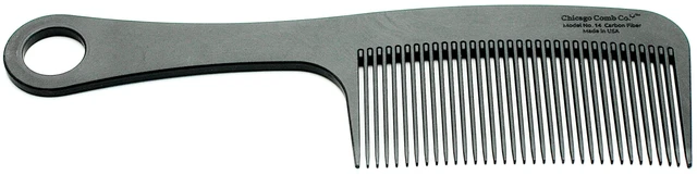 Main image of Model 14 Carbon Fiber, Made in USA, Anti-static, Detangling, Styling & Shower comb, 8.4 inches (21 cm) long