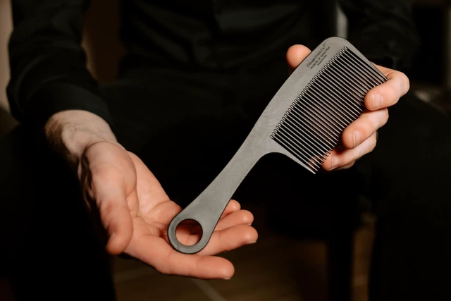 Alt view image 2 of 6 - Model 14 Carbon Fiber, Made in USA, Anti-static, Detangling, Styling & Shower comb, 8.4 inches (21 cm) long