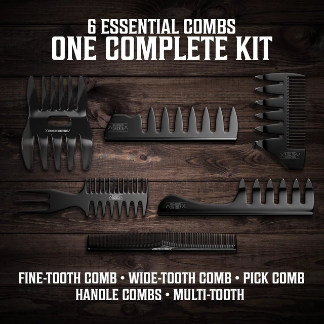 Alt view image 2 of 6 - Professional Hair Styling Combs for Men - 6 Piece Set | Anti-Static & Durable Design - For Styling, Texturizing & Detangling - Easy to Clean - Professional Grade
