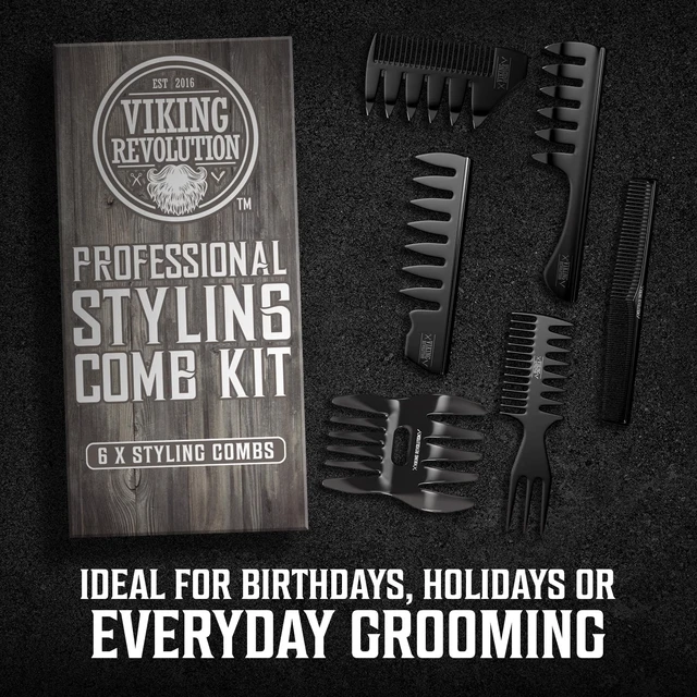 Alt view image 5 of 6 - Professional Hair Styling Combs for Men - 6 Piece Set | Anti-Static & Durable Design - For Styling, Texturizing & Detangling - Easy to Clean - Professional Grade