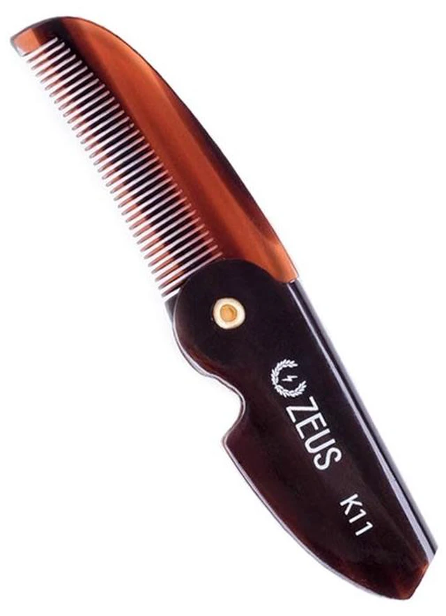 Main image of Folding Mustache Comb for Men, Handmade Pocket Comb (Traditional) | Crafted to Tame Stray Hairs, Improve Precision, Reduce Snags & Deliver Daily Grooming Control with PocketReady Design (K11)