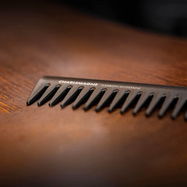 Alt view image 5 of 7 - Wide Tooth Comb for Men - 19 cm, Anti-Static Carbon | Detangle Knots with Detangler Comb - Add Volume, Texture & Style Slick Back Hair with Styling Tool