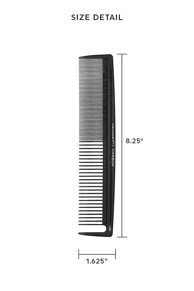 Alt view image 3 of 7 - C30 Professional Hair Stylist Power Carbon Comb - Heat-Resistant, Anti-Static, Seamless Teeth for Detangling and Styling, Dual-Function Fine & Wide Tooth Design with Sectioning Pick - Black