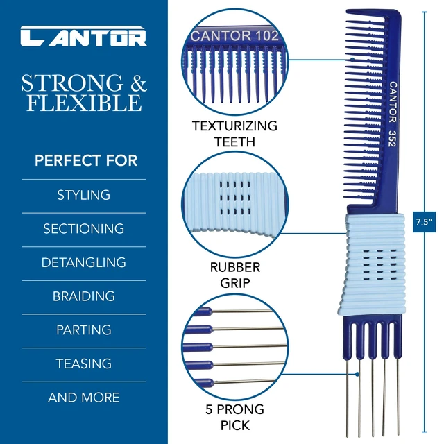 Alt view image 2 of 5 - Lift Teasing Comb and Hair Pick 2 Pack, Stainless Steel Lifts - Anti Static Comb For All Hair Types