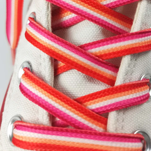 Alt view image 4 of 4 - Lesbian Shoelaces, Lesbian Flag Striped Shoelaces,ShoeLaces for Sneakers, Trainers