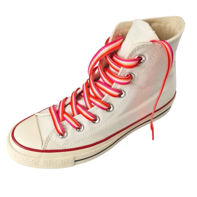 Alt view image 2 of 4 - Lesbian Shoelaces, Lesbian Flag Striped Shoelaces,ShoeLaces for Sneakers, Trainers