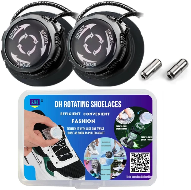 Main image of Rotating No Tie Shoelaces - 48inch Automatic Lock, 150Lbf Tensile Strength, Quick Tighten & Release for Sneakers, Casual Shoes, Unisex