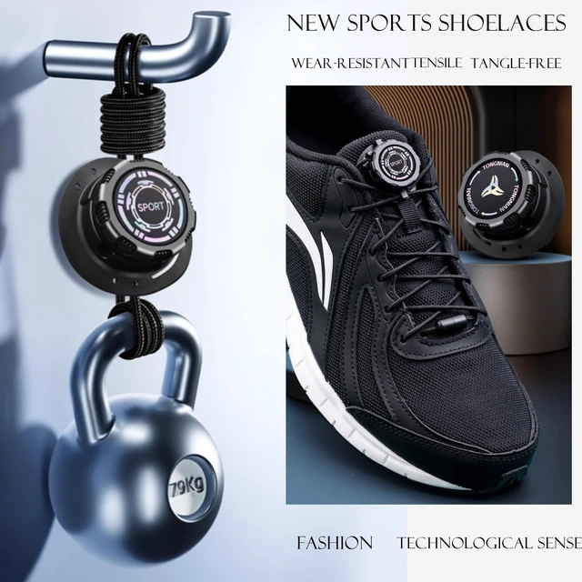 Alt view image 4 of 6 - Rotating No Tie Shoelaces - 48inch Automatic Lock, 150Lbf Tensile Strength, Quick Tighten & Release for Sneakers, Casual Shoes, Unisex