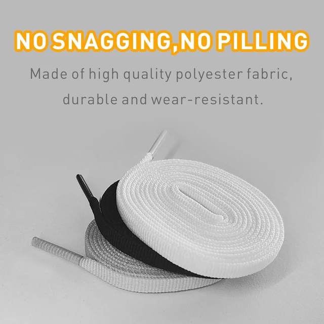 Alt view image 4 of 7 - Stripe Shoelaces for Hoka Clifton, Bondi, Rincon, White, 54" | 1/4"(6mm) Flat Shoe Laces Replacement Strings for Running Sneakers