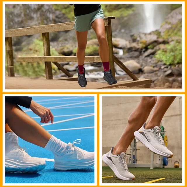 Alt view image 5 of 7 - Stripe Shoelaces for Hoka Clifton, Bondi, Rincon, White, 54" | 1/4"(6mm) Flat Shoe Laces Replacement Strings for Running Sneakers