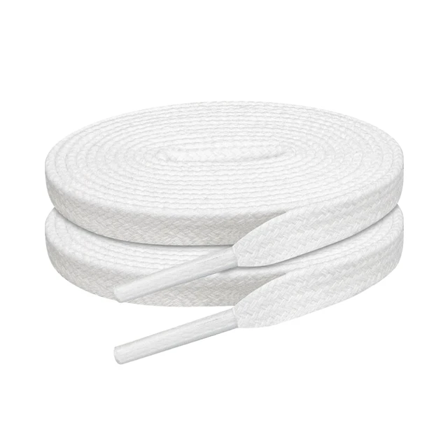 Alt view image 4 of 6 - Shoe Laces for Cole Hann Replacement Shoelaces Strings | 8MM Waxed Flat Laces | Material: Cotton | Color: White | Size: 56Inch