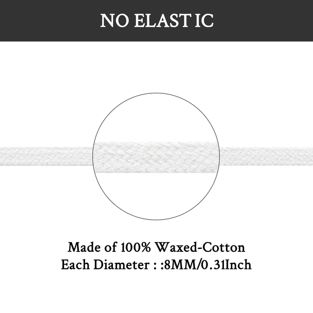 Alt view image 3 of 6 - Shoe Laces for Cole Hann Replacement Shoelaces Strings | 8MM Waxed Flat Laces | Material: Cotton | Color: White | Size: 56Inch