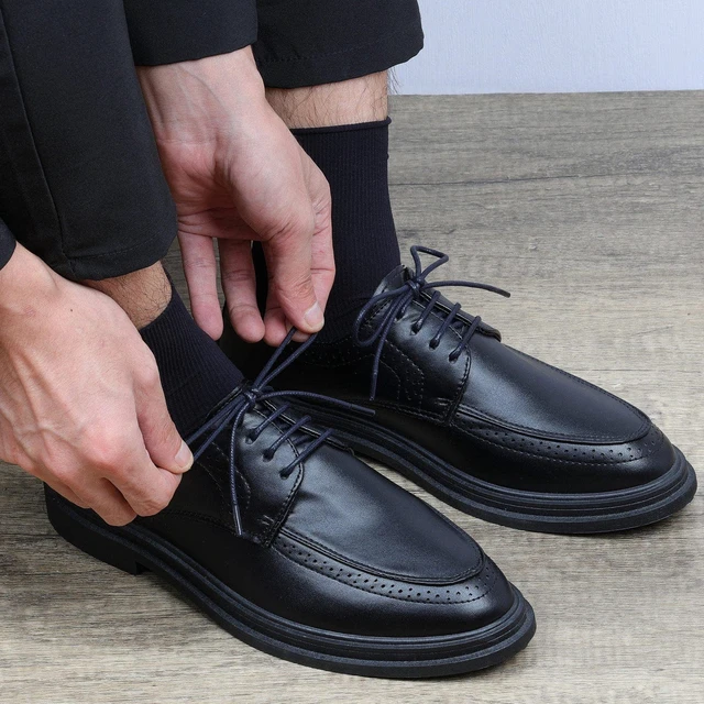 Alt view image 5 of 7 - 3 Pairs Dress Shoe Laces 3/32" Round Waxed Laces(Navy Blue, 39.4") | Polished waxed sheen, tightly woven cotton, secure tie, for oxfords, derbies and chukka boots, 23"-63" sizes and 15 colors